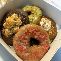 Selection of doughnuts (all vegan and gluten-free) at Healthy Cakes in Valencia