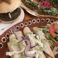 Tacos de avena, hamburguesa de lenteja y tacos dorados . Todo vegan  at Koala Express in Chihuahua