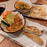Hummus and vegan sobrasada (we already ate a bit before taking the photo) at Margarito in Bilbao
