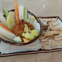 Starter to share / we ordered hummus but they served us vegan sobrasada instead (it was really good anyway) at Margarito in Bilbao