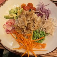 Poke bowl with ‘no chicken'  at Margarito in Bilbao