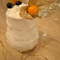 Coconut foam with pineapple at Margarito in Bilbao