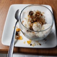 Coconut milk rice pudding at La Cantine in Honfleur
