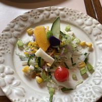 Lunch salad with my meal order (vegan) with a tasty sesame dressing  at Hoccori Cafe in Tokyo