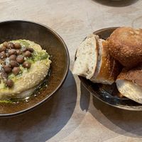 Hummus and bread  at apex in Gottingen