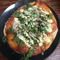Vegan flatbread  at Four Seasons of Nosh in Tanunda