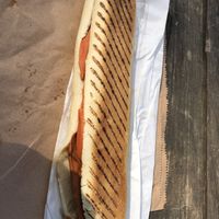 Vegan frankfurter panini   at Symonds Yat Rock Cafe in Coleford