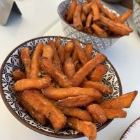 Sweet potato fries  at Roof Burger Lab in Rhodes