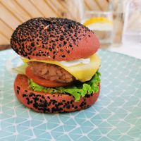 Beyond burger at Roof Burger Lab in Rhodes