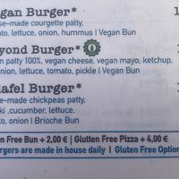 Vegan burgers on offer   at Roof Burger Lab in Rhodes