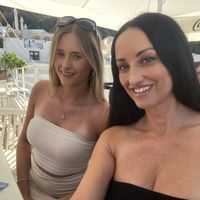 Us enjoying our burgers 🍔   at Roof Burger Lab in Rhodes