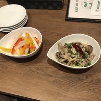 Pickles and sautéed mushrooms 🍄   at Healthy Kitchen 910 in Yokohama