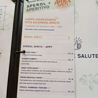 Happy Hour menu at Frankie We Salute You! in Kelowna