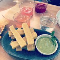 Chickpea fries, yes please! at Frankie We Salute You! in Kelowna