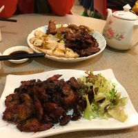“Meet” plater at Golden Vegetarian Food in Hong Kong Island