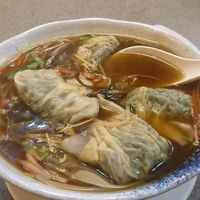 Hot and sour dumpling noodle soup at Golden Vegetarian Food in Hong Kong Island