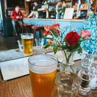 Vegan beer and pub bar   at Three Tuns in Romsey
