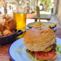 Beyond meat burger at Vegan Junkies in Lisbon
