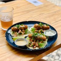 ”Fish” tacos at Vegan Junkies in Lisbon