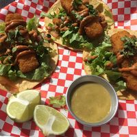Fish tacos  at Vegan Junkies in Lisbon