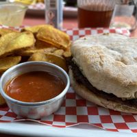 P.R.E.G.O Burger  at Vegan Junkies in Lisbon