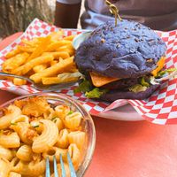 Purple burger   at Vegan Junkies in Lisbon