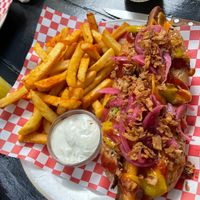 Hotdog at Vegan Junkies in Lisbon