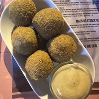 Fried cheese balls  at Vegan Junkies in Lisbon
