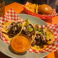 Tacos and burger at Vegan Junkies in Lisbon