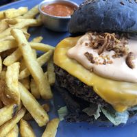 Biggie burger at Vegan Junkies in Lisbon