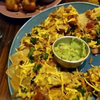 Starters - nachos and bbq wings at Vegan Junkies in Lisbon