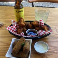 Buffalo cauliflower and mixed Croquettes  at Vegan Junkies in Lisbon