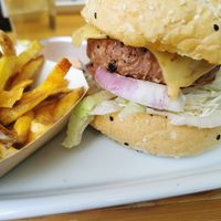 Beyond burger at Vegan Junkies in Lisbon