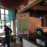 View from the inside of restaurant. at MTHR Vegan in New York City