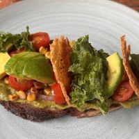 Avocado toast without egg & sauce hollandaise, but they gave me extra avocado😄 at Canvas Cafe in Sanur