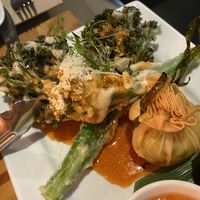 Money bags, crispy broccolini   at Yulli's in Surry Hills