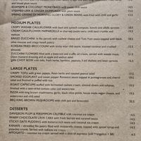 The menu - excellent value at Yulli's in Surry Hills