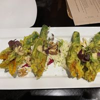 Beetroot stuffed Zucchini   at Yulli's in Surry Hills