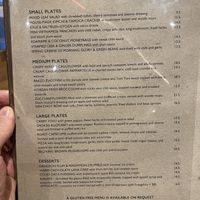 Menu  at Yulli's in Surry Hills