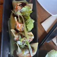 Kale and Saltbush Gyoza  at Yulli's in Surry Hills