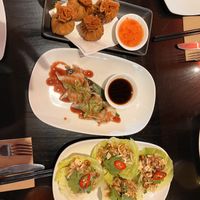 Money bags, ginger dumps, san choy  at Yulli's in Surry Hills