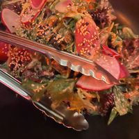 Salad with a delicious sesame dressing.  at Yulli's in Surry Hills