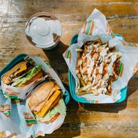 Patch burger and shovel fries at Burger Patch in Sacramento