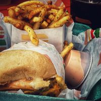 Double patch with fries and Mexican coke  at Burger Patch in Sacramento