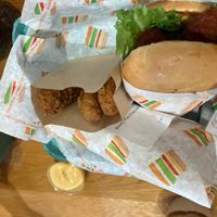 Chicken tenders and spicy chicken burger at Burger Patch in Sacramento