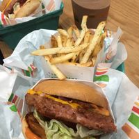 Bbq burger, fries, chocolate shake at Burger Patch in Sacramento