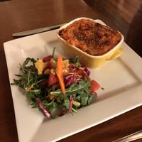 Lentil Shepherd’s Pie, very tasty.  at Wild Rocket in Montville