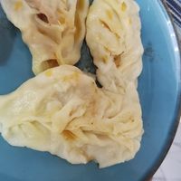 Pumpkin manti (ask no cream) at Registon Restaurant & Cafe in Samarkand