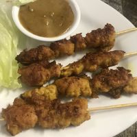 Satay sticks  at West End Vegan Restaurant in West End