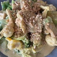 Satay tofu with peanuts   at West End Vegan Restaurant in West End